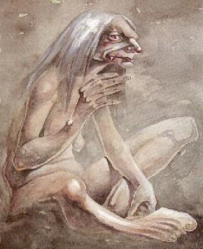 Dibujo de la guaxa, desnuda