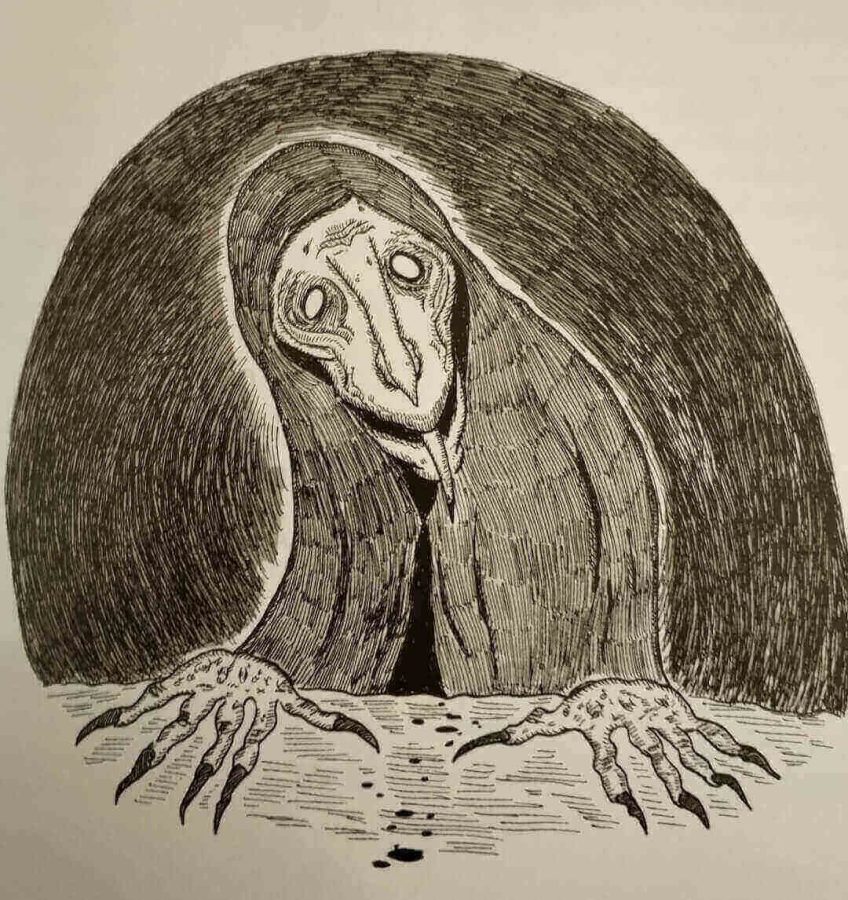 La guaxa. Ilustración de Javier Prado para su magnífica obra Monstruos Ibéricos.