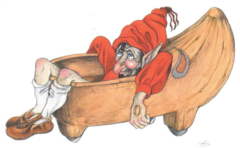 Ilustración de Alberto Álvarez Peña de un trasgu.