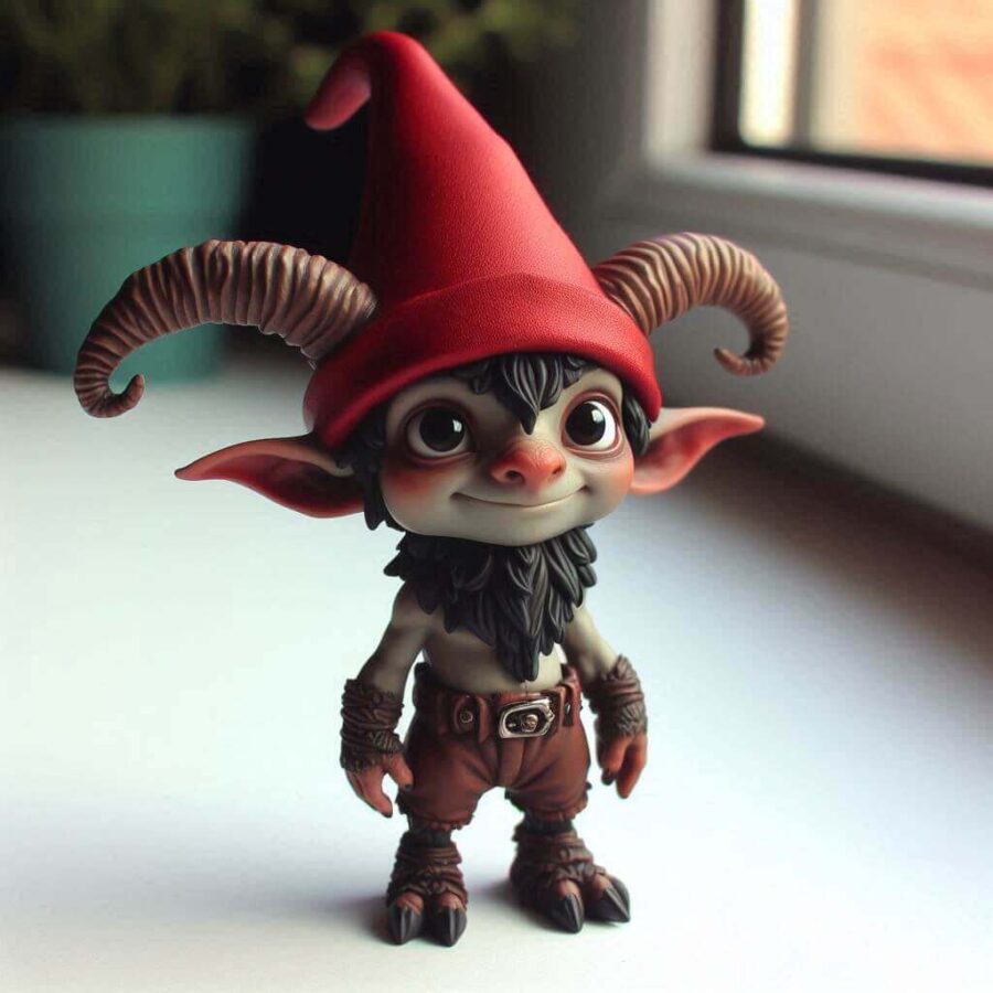El diablo burlón, uno de los duendes asturianos. Imagen generada por IA.