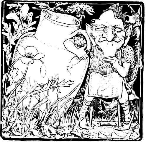 Una representación de un Clurichaun en T. C. Croker's Fairy Legends and Traditions of the South of Ireland.