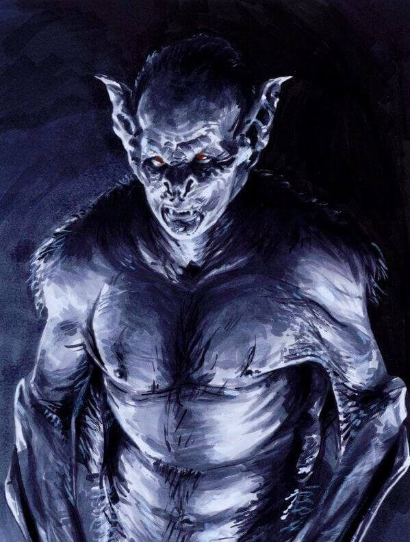 El vampiro monstruoso en el que se transforma el conde Drácula en la película de Drácula de Bram Stoker se ajusta a pa perfección a la descripción de un neamh mairbh.