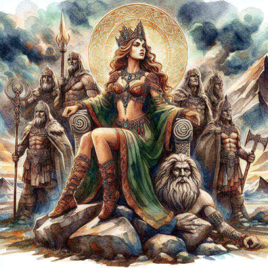 La Reina Lupa y sus guerreros de piedra. Imagen creada por IA.