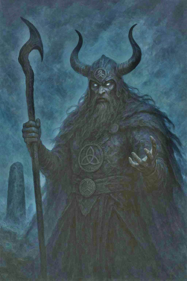Crom Cruach. Imagen creada por IA para Fantasía Celta.