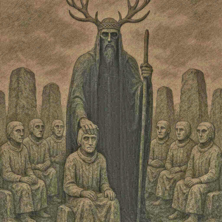 Crom Cruach. Imagen creada por IA para Fantasía Celta.