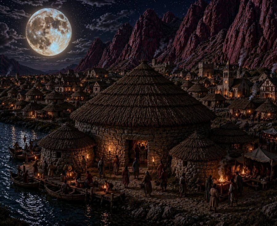O Canouro Confundido, una de las tabernas de la Baja Iliddiam. Imagen generada por IA. 